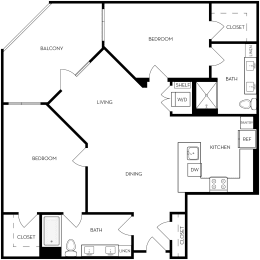 2 beds, 2 baths, 1,247 sqft, $2,399