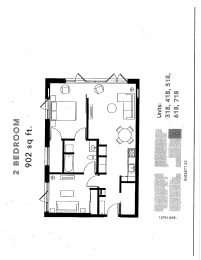 2 beds, 1 bath, 802 sqft, $2,250