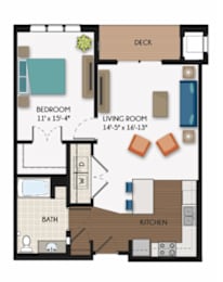 1 bed, 1 bath, 845 sqft, $1,696