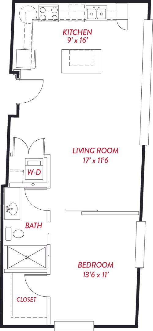 1 bed, 1 bath, 761 sqft, $2,080, Unit 730-330