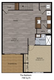 1 bed, 1 bath, 798 sqft, $1,349