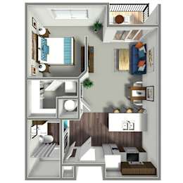 Studio, 1 bath, 570 sqft, $1,059