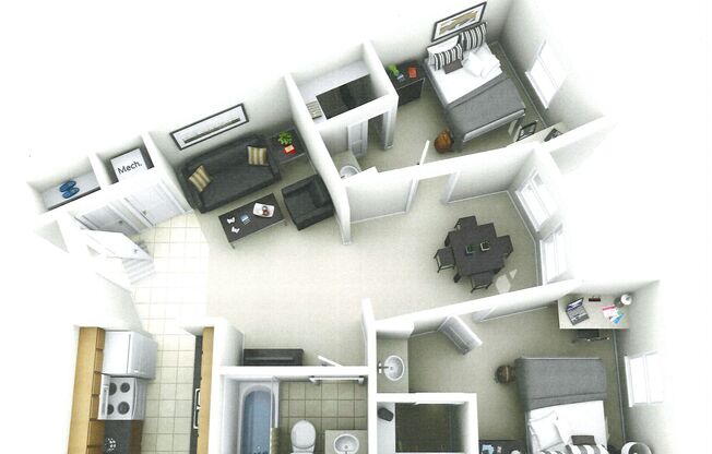 2 beds, 1 bath, 378 sqft, $750, Unit 3121 - A