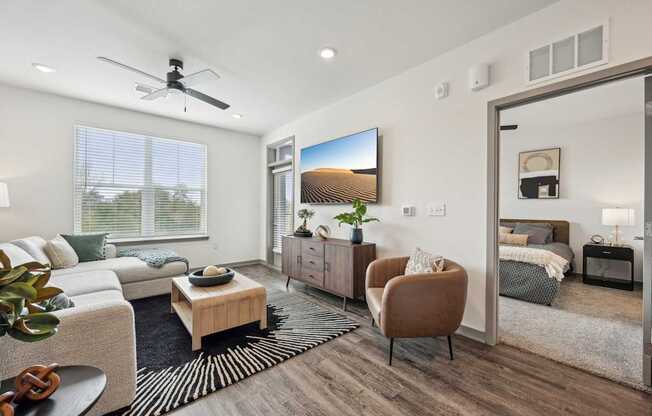 the residence on lamar apartment homes leasing office and living room at The Quarry Luxury Apartment Homes, Fort Collins, CO