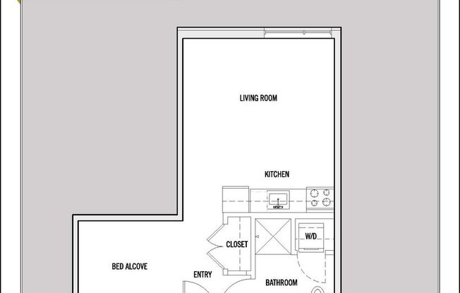 Studio, 1 bath, 455 sqft, $1,440, Unit 261-404