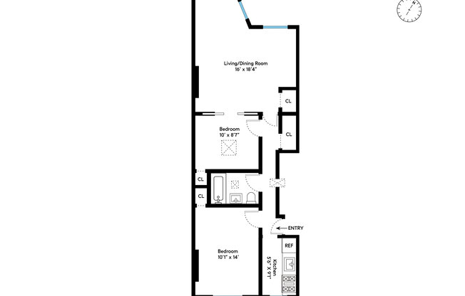 2 beds, 1 bath, $3,000, Unit 2