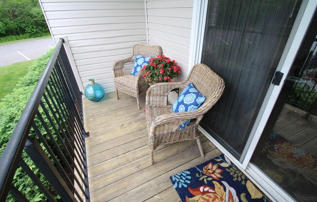 This is a photo of a private balcony at Deer Hill Apartments in Cincinnati, OH.