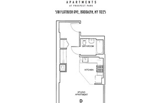 Studio, 1 bath, 450 sqft, $2,673, Unit 4D