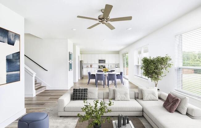 Open-concept living shines at Amavi Celina, where bright spaces and refined design create the perfect backdrop near Celina’s lively downtown.