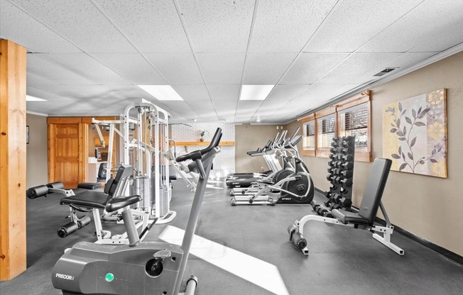 the gym at the apartments for rent