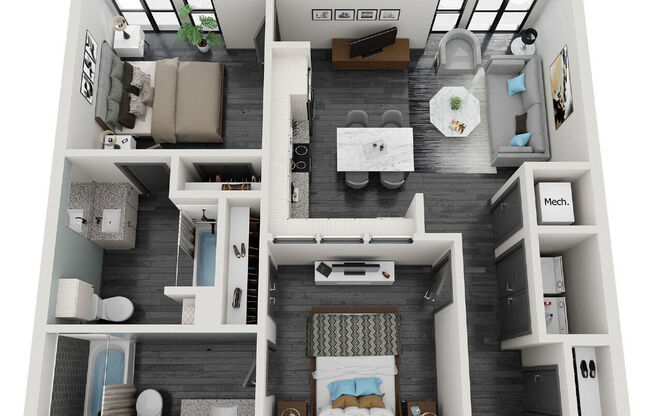 2 beds, 2 baths, 841 sqft, $2,151