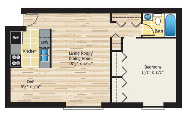 1 bed, 1 bath, 692 sqft, $1,655