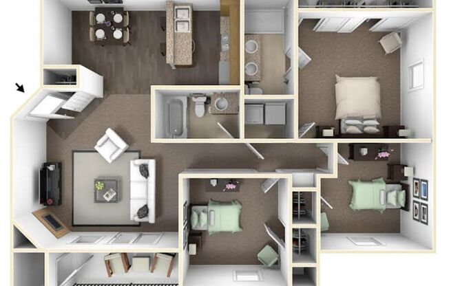 3 beds, 2 baths, 1,189 sqft, $2,395, Unit 306-71