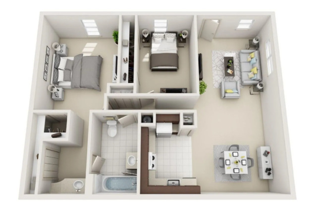 2 beds, 1 bath, 979 sqft, $1,850, Unit 135-3214