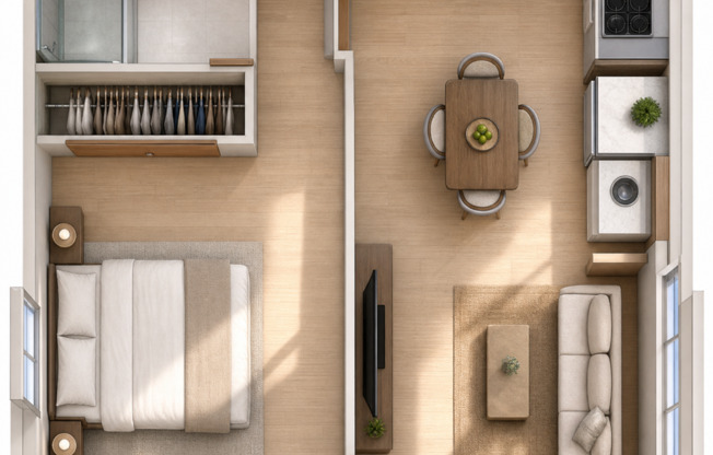 1 bed, 1 bath, 390 sqft, $1,800
