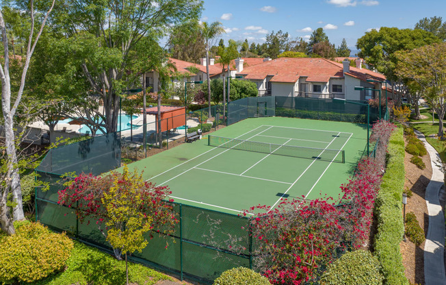 Overhead Tennis Court View at La Serena