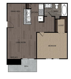 1 bed, 1 bath, 600 sqft, $1,049