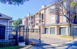 Gated access at Bentley Place at Willow Bend Apartments in West Plano, TX, For Rent. Now leasing 1, 2, and 3 bedroom apartments.