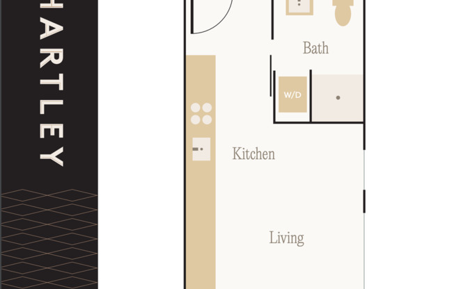 Studio, 1 bath, 252 sqft, $1,217, Unit 306