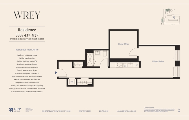 Studio, 1 bath, $5,220, Unit 333