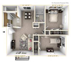 2 beds, 1 bath, 805 sqft, $1,239