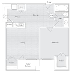 1 bed, 1 bath, 756 sqft, $1,610