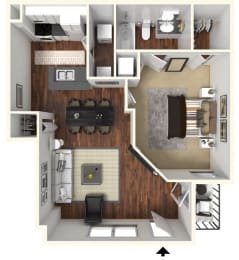 1 bed, 1 bath, 714 sqft, $1,529