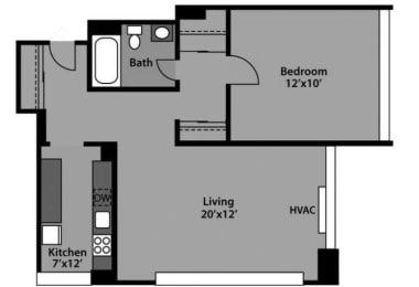 1 bed, 1 bath, 800 sqft, $2,017