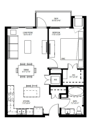 1 bed, 1 bath, 664 sqft, $1,337