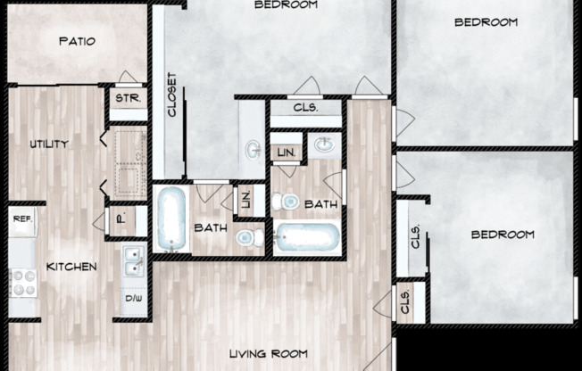 3 beds, 2 baths, 1,304 sqft, $2,159
