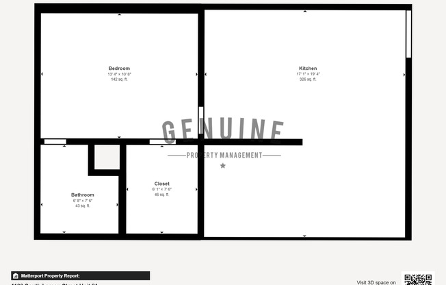 1 bed, 1 bath, 700 sqft, $1,750, Unit 21