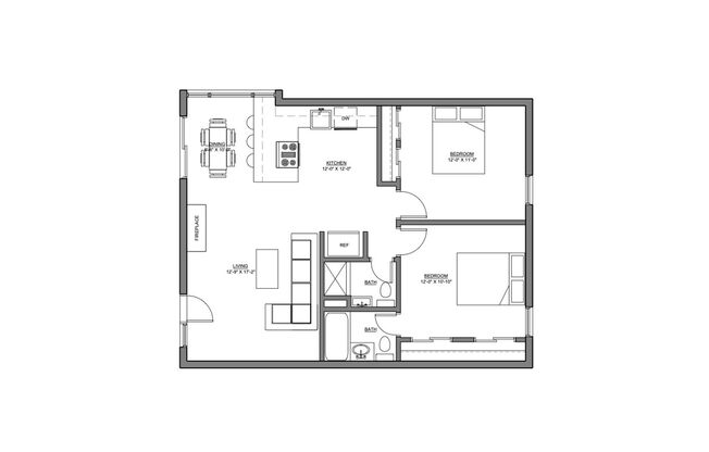 2 beds, 2 baths, 925 sqft, $2,295, Unit 206