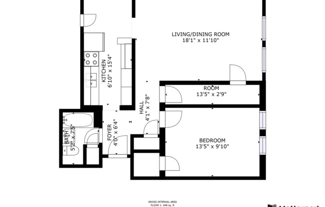 1 bed, 1 bath, 648 sqft, $1,650, Unit Mayfair - 08