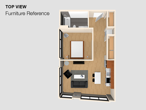 1 bed, 1 bath, 518 sqft, $3,325, Unit 718