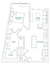 1 bed, 1 bath, 642 sqft, $1,467