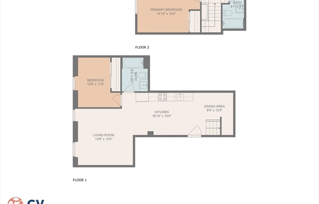 2 beds, 2 baths, 860 sqft, $2,500, Unit 501