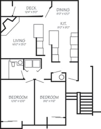 2 beds, 1 bath, 865 sqft, $1,638