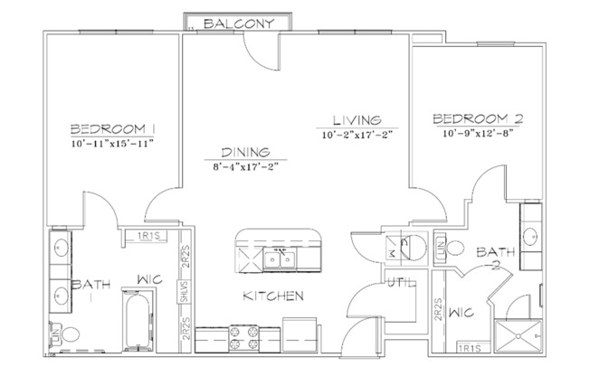 2 beds, 2 baths, $1,995, Unit 214