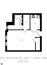 Studio, 1 bath, $1,231