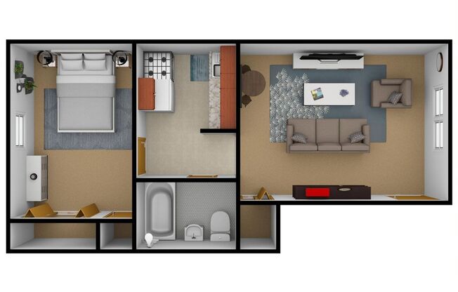 1 bed, 1 bath, 490 sqft, $800, Unit 1000-A01
