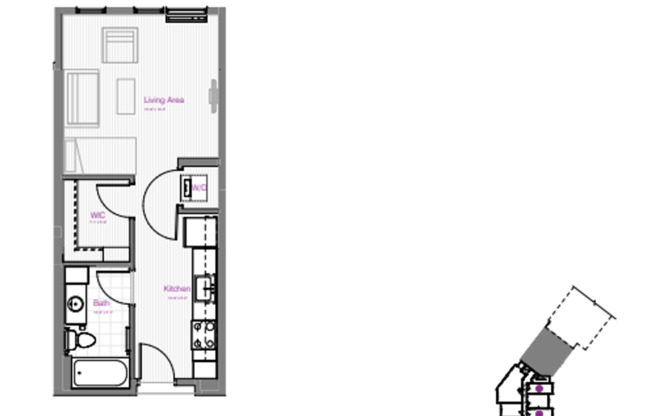 Studio, 1 bath, 425 sqft, $1,240, Unit 415