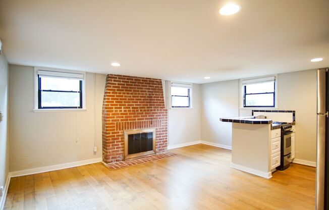 Spacious NW 1 Bdr w/Hardwoods + Fireplace!