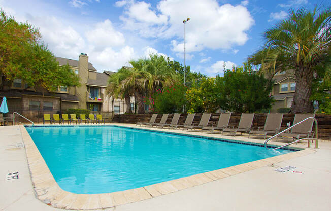 Sparkling Swimming Pool at Plaza DeVille, San Antonio, TX