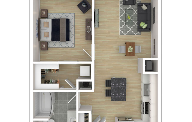 1 bed, 1 bath, 644 sqft, $4,041