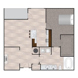 1 bed, 1 bath, 880 sqft, $1,546