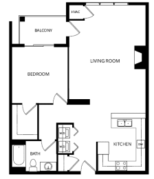 1 bed, 1 bath, 854 sqft, $1,460