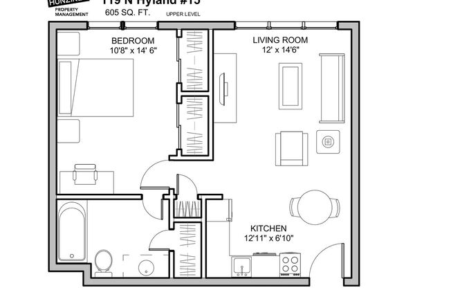 1 bed, 1 bath, 593 sqft, $890, Unit 15