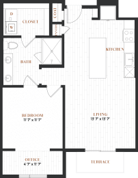 1 bed, 1 bath, 828 sqft, $2,010