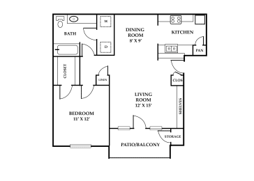 1 bed, 1 bath, 698 sqft, $1,095