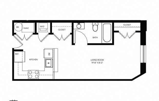 Studio, 1 bath, 577 sqft, $1,046